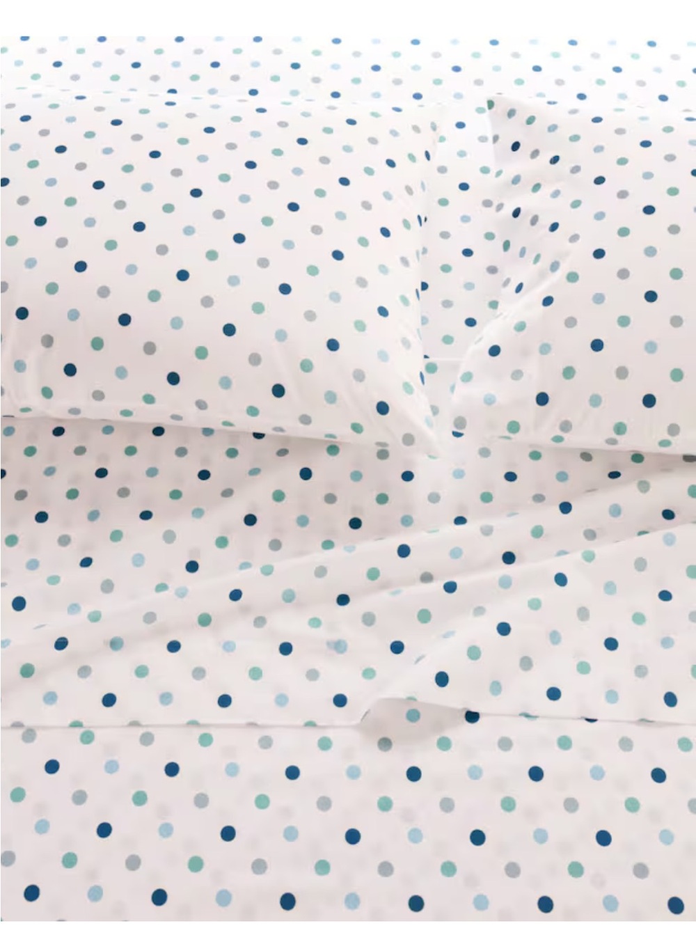 Garnet Hill Cotton Percale Queen Polka Dot Sheet Set - Picture 2 of 5